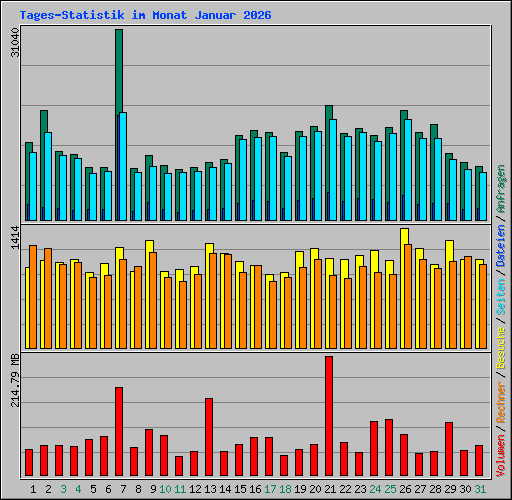 Tages-Statistik im Monat Januar 2026