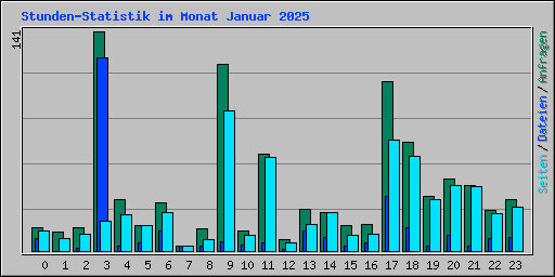 Stunden-Statistik im Monat Januar 2025