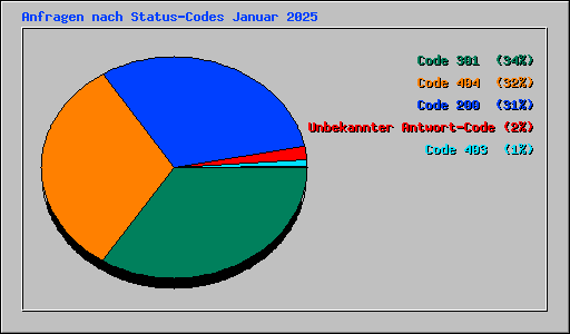 Anfragen nach Status-Codes Januar 2025