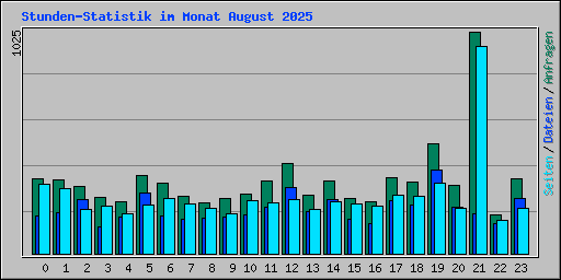 Stunden-Statistik im Monat August 2025