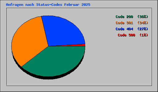 Anfragen nach Status-Codes Februar 2025