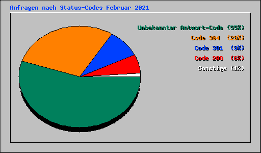 Anfragen nach Status-Codes Februar 2021